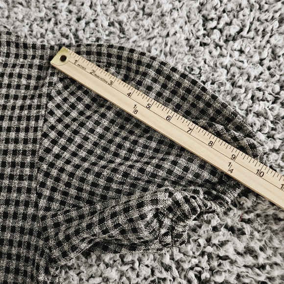 Pull&Bear Gray Checkered Plaid Mini Dress Small S Short Puff Sleeves 90s Grunge - Picture 9 of 12